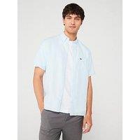 Lacoste Short Sleeve Linen Shirt - Light Blue