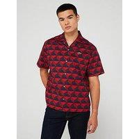 Lacoste Robert George Red Archive Print Co-Ord Shirt - Red