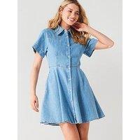 Hugo Red Kastari Denim Shirt Dress - Blue