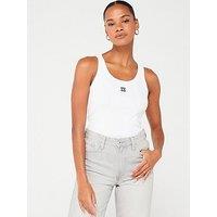 Hugo Red Datamia Logo Vest Top - White