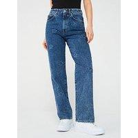 Hugo Red Gilissi Star Detail Loose Fit Jean - Blue