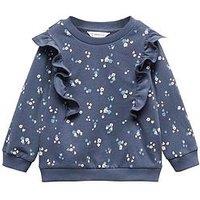 Mango Younger Girls Floral Sweat Top - Blue