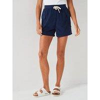 V By Very Towelling Cargo Shorts - Navy