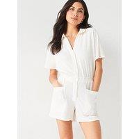 V By Very Patch Pocket Playsuit - White