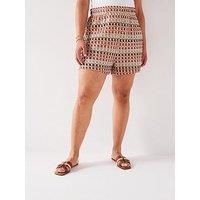 V By Very Curve Crochet Co-Ord Short - Multi