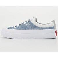 Hugo Red Dyer Denim Mix Tennis Trainer - Blue