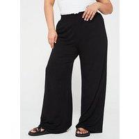 V By Very Curve Stretch Wide Leg Trouser - Black