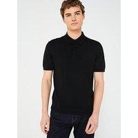 Armani Exchange Knitted Polo Shirt - Black