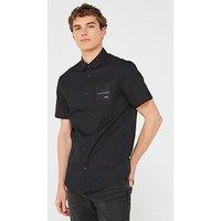 Armani Exchange Regular Fit Short Sleeve Shirt - Black