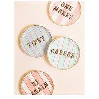 Yvonne Ellen Set Of 4 Ceramic Coasters - Slogan