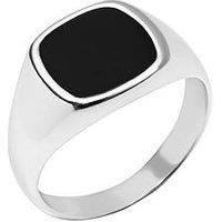 The Love Silver Collection Sterling Silver Onyx Signet Ring