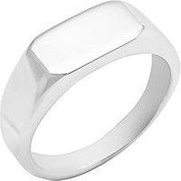The Love Silver Collection Sterling Silver Rounded Rectangle Signet Ring