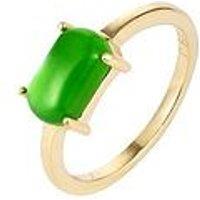 The Love Collection 18Ct Gold Plated Sterling Silver Turquoise Gem Stone Ring