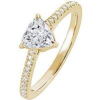 Created Brilliance Bella , 9Ct Yellow Gold 0.95Ct Tw Trillion Cut Lab Grown Diamond Ring