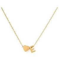 The Love Collection Gold Plated Heart And Initial Charm Necklace