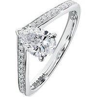 Created Brilliance Remi , 9Ct White Gold 0.86Ct Tw Pear Lab Grown Diamond Engagement Ring