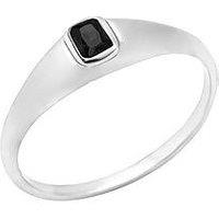 The Love Silver Collection Sterling Silver Black Cz Square Ring