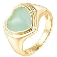 The Love Collection 18Ct Gold Plated Sterling Silver Blue Tourmaline Heart Shaped Ring