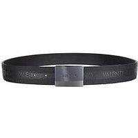 Valentino Nik Plaque Buckle Belt - Black