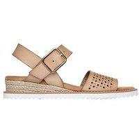 Skechers Desert Kiss Perforated Strap Sandal - Natural Duraleather