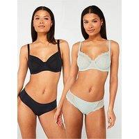 Dorina Imani 2 Pack Non Padded Wired Bra - Green/Black