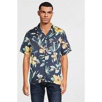 Levi'S Short Sleeve Regular Fit Hawaiian Resort Shirt - Navy