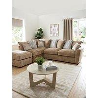 Very Home Ariana Left Hand Fabric Corner Chaise Scatter Back Sofa With Footstool