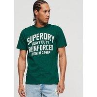 Superdry Short Sleeve Athletic Script Logo T-Shirt - Green