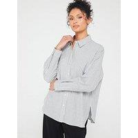 Pieces Long Sleeve Shirt - Blue/White