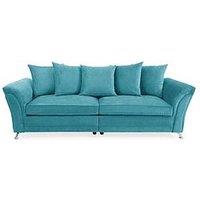 Very Home Dury Fabric 4 Seater Scatterback Sofa - Teal - Fsc Certified