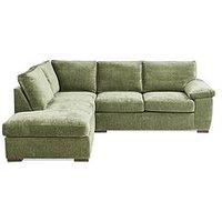 Very Home Salerno Standard Back Fabric Left Hand Corner Chaise Sofa - Green - Fsc Certified