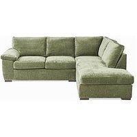 Very Home Salerno Standard Back Fabric Right Hand Corner Chaise Sofa - Green - Fsc Certified