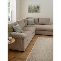 Very Home Amalfi Standard Back Right Hand Fabric Corner Chaise Sofa - Cream - Fsc Certified