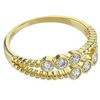 Buckley London Crystal Double Layred Ring - Gold