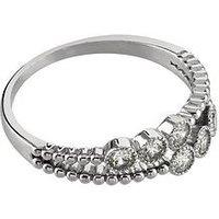 Buckley London Crystal Double Layred Ring - Silver