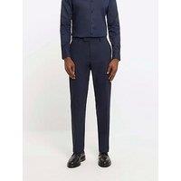 River Island Plain Slim Suit Trousers - Navy