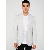 River Island Texture Single Breasted Suit Jacket - Grey
