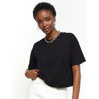 River Island Boxy Chopped Tee - Black