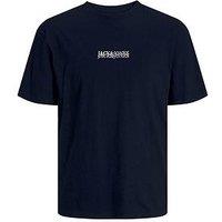Jack & Jones Junior Boys Lafayette Embroidered Short Sleeve T-Shirt - Navy Blazer