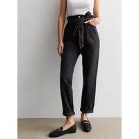 New Look Black Dayna Paperbag Jeans