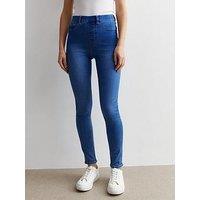 New Look Bright Blue Mid Rise Lift & Shape Emilee Jeggings