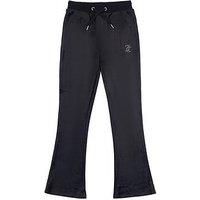 Juicy Couture Girls Diamante Velour Bootcut Jogger - Jet Black