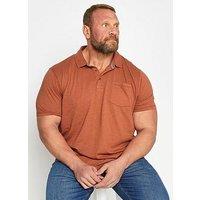 Badrhino Short Sleeve Slub Polo Shirt - Brown