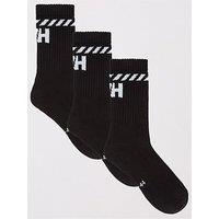 Helly Hansen Unisex Cotton Sport Sock 3Pk - Black