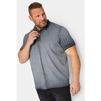 Badrhino Striped Jersey Polo Shirt - Grey