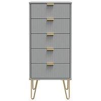 Swift Andie Ready Assembled 5 Drawer Tallboy - Grey