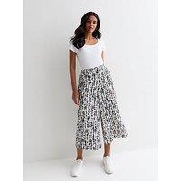 New Look Blue Abstract Print Wide Leg Crop Trousers