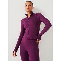 Gym + Coffee Women'S Training Aurora Mid Layer Jacket - Burgundy