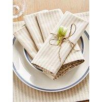 Very Home Set Of 4 Striped Cotton Napkins