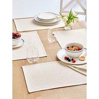 Very Home Set Of 4 Striped Cotton Napkins